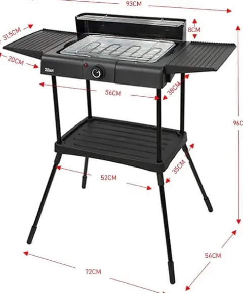 DUŻY STOJĄCY GRILL ELEKTRYCZNY OGRODOWY TERMOSTAT 2400W 6W1 XXL