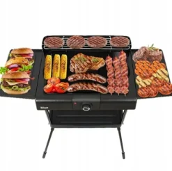 DUŻY STOJĄCY GRILL ELEKTRYCZNY OGRODOWY TERMOSTAT 2400W 6W1 XXL