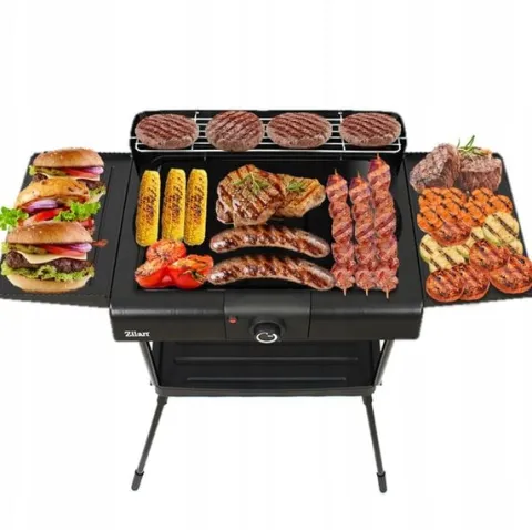 DUŻY STOJĄCY GRILL ELEKTRYCZNY OGRODOWY TERMOSTAT 2400W 6W1 XXL