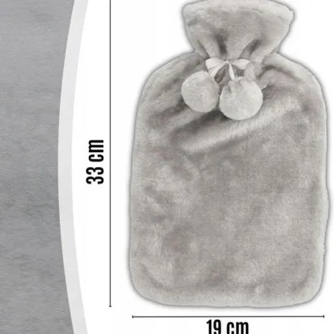 Duży Termofor Gumowy w Pokrowcu Ogrzewacz Pluszowy w Sweterku na Wodę XXL