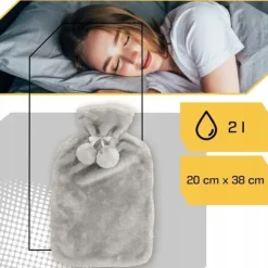 Duży Termofor Gumowy w Pokrowcu Ogrzewacz Pluszowy w Sweterku na Wodę XXL