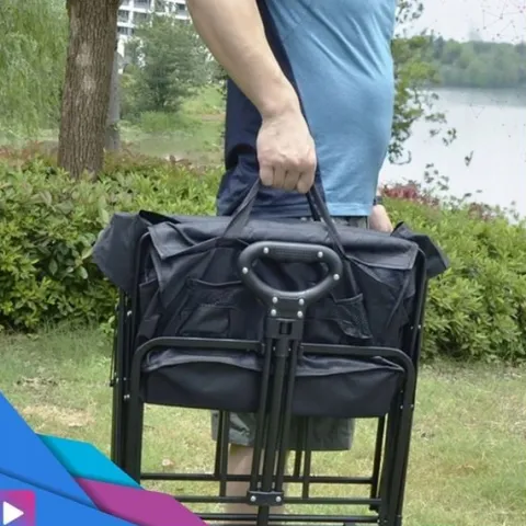 Duży Wózek Składany Turystyczny XXL Ogrodowy Transportowy Plażowy do