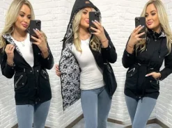 DWUSTRONNA PARKA kurtka Z KAPTUREM 3 KOLORY S