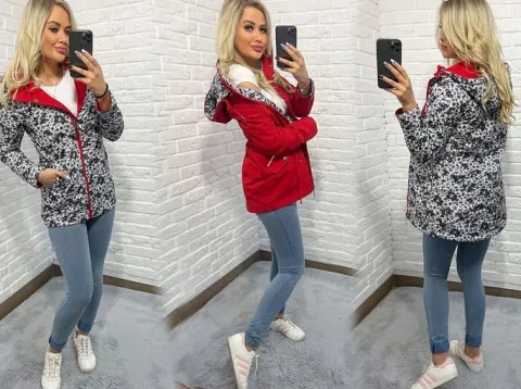 DWUSTRONNA PARKA kurtka Z KAPTUREM 3 KOLORY S