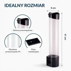 Dyspenser na kubki ViO C1 Czarny - Podajnik kubków do wody magnetyczny