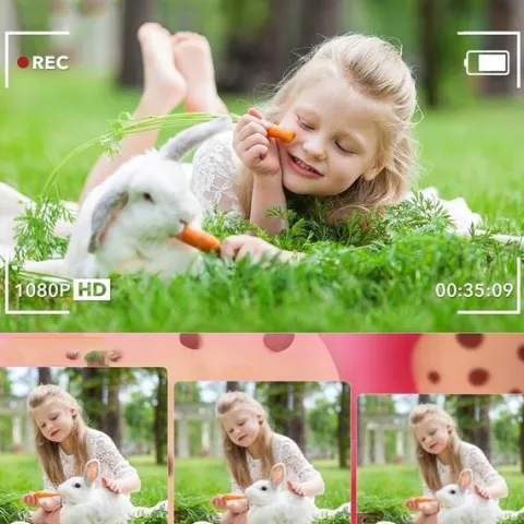 DZIECIĘCY MINI APARAT FOTOGRAFICZNY RÓŻOWY 32G 16-KROTNY ZOOM CYFROWY