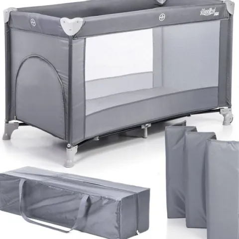 Łóżeczko turystyczne kojec Moolino FUN light gray