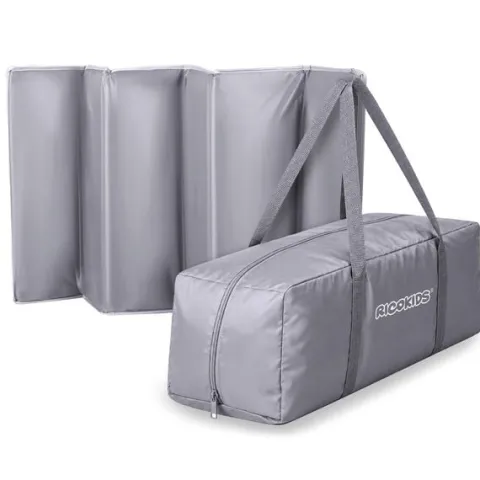 Łóżeczko turystyczne + materac + torba 123,5 x 64 x 76 cm RK-240 jasno szare