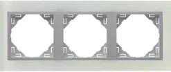 Efapel cristal ramka 3-krotna szkło aluminium 90930 tca