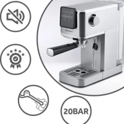 Ekspres do kawy kolbowy 20 bar Berdsen BD-770 srebrny