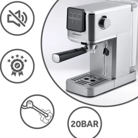 Ekspres do kawy kolbowy 20 bar Berdsen BD-770 srebrny