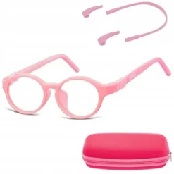 ELASTYCZNE Dziecięce Oprawki Okulary zerówki okrągłe Gumka SUNOPTIC + ETUI