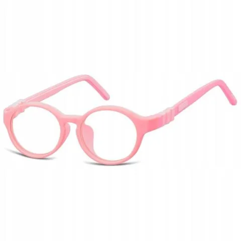 ELASTYCZNE Dziecięce Oprawki Okulary zerówki okrągłe Gumka SUNOPTIC + ETUI