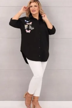 ELEGANCKA KOSZULA BAWEŁNIANA DUŻE ROZMIARY LUŹNA CASUAL OVERSIZE