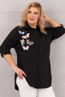 ELEGANCKA KOSZULA BAWEŁNIANA DUŻE ROZMIARY LUŹNA CASUAL OVERSIZE