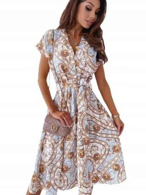ELEGANCKA SUKIENKA VINTAGE MIDI DAMSKA SUKNIA STYLOWA KLASYCZNA BŁ 42 XL