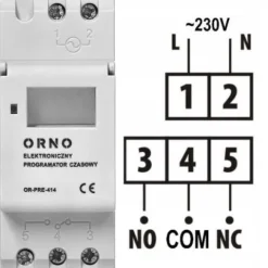 Elektroniczny programator czasowy 16 programów DIN TH-35mm OR-PRE-414 ORNO