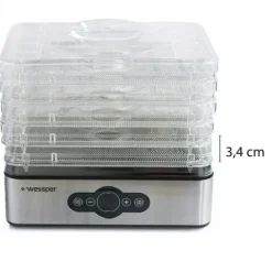 Elektryczna suszarka do grzybów owoców warzyw INOX zegar stalowe 5 sit
