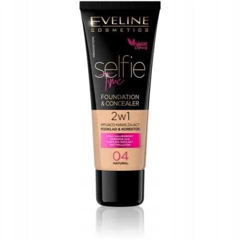 EVELINE SELFIE TIME 2W1 Podkład 04 NATURAL 30ml