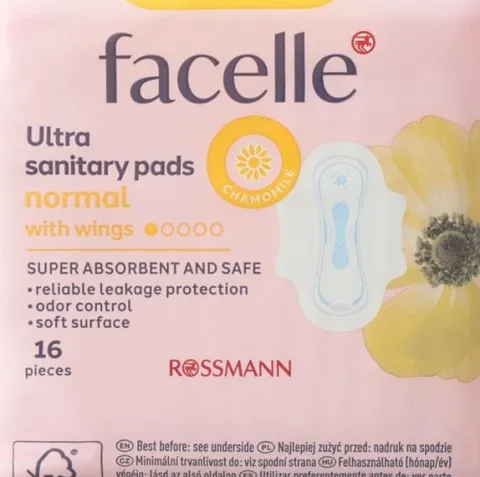 FACELLE PODPASKI HIGIENICZNE ZE SKRZYDEŁKAMI RUMIANKOWE ULTRA NORMAL 16 SZT