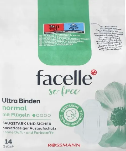 FACELLE SO FREE PODPASKI HIGIENICZNE ZE SKRZYDEŁKAMI NORMAL 14 SZT