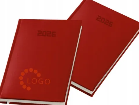 FIRMOWY KALENDARZ Z LOGO A4 2026 książkowy tygodniowy z grawerem