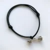 Fit Kolekcja - Bransoletka ze sznurka ze sztangą black