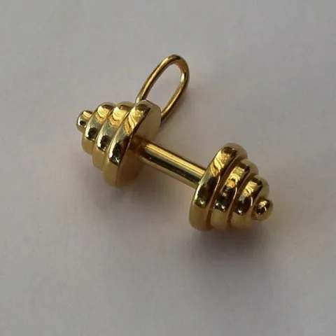 Fit Kolekcja - Pozłacana Zawieszka sztangielka DUMBBELL 003