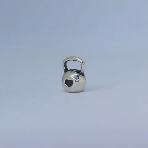 Fit Kolekcja - Zawieszka KETTLEBELL 003 MINI ❤ - oksydowane srebro