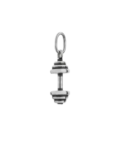 Fit Kolekcja - Zawieszka na łańcuszek srebrna sztangielka DUMBBELL 005 MINI