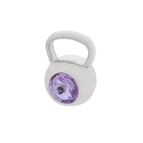 Fit Kolekcja - Zawieszka na łańcuszek srebrny KETTLEBELL SWAROVSKI Violet