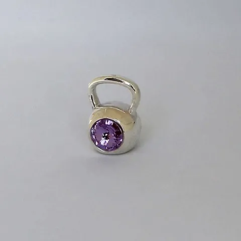 Fit Kolekcja - Zawieszka na łańcuszek srebrny KETTLEBELL SWAROVSKI Violet