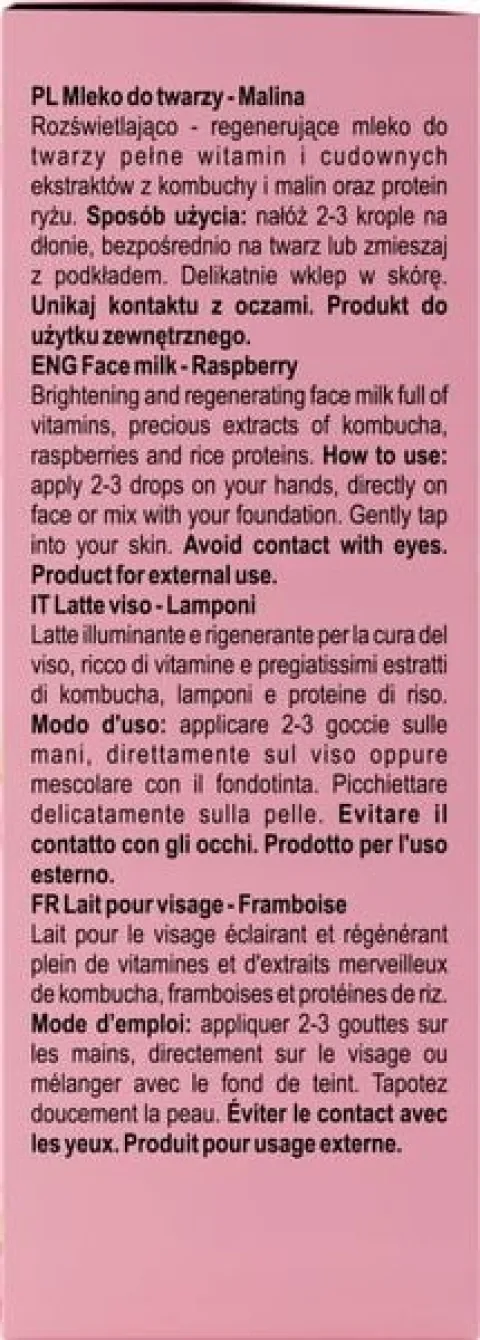 FLUFF SUPERFOOD MLEKO DO TWARZY ODŻYWCZE MALINA 40 ML