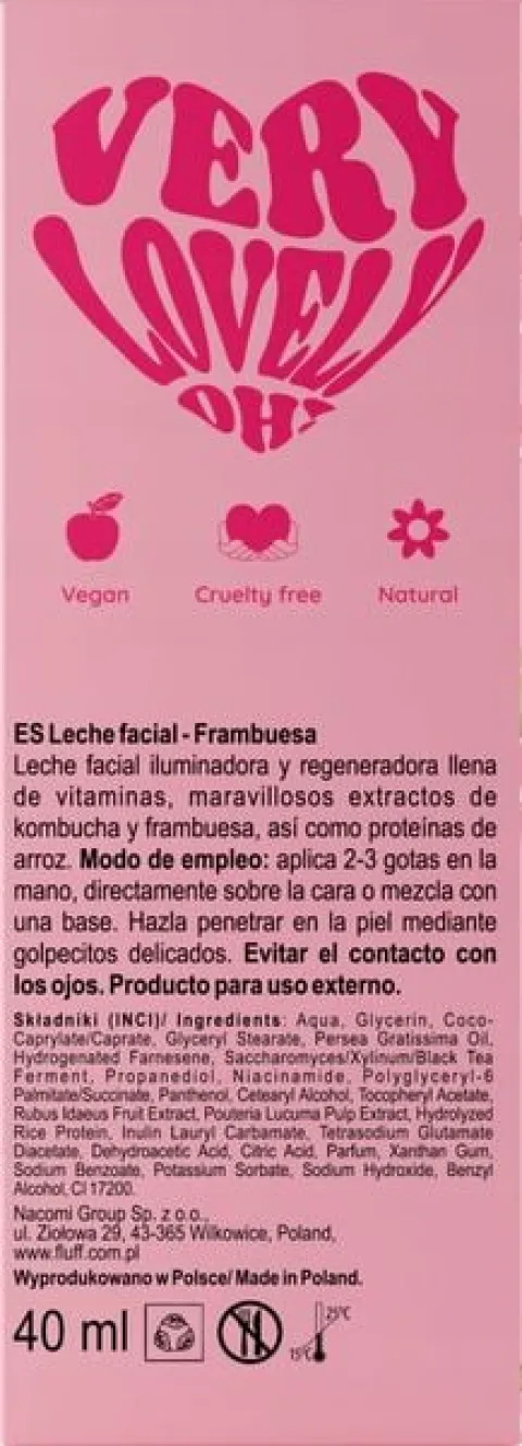 FLUFF SUPERFOOD MLEKO DO TWARZY ODŻYWCZE MALINA 40 ML