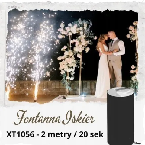 Fontanna iskier 2 metry 20 sek - DJ, Wesele, Pierwszy taniec, Tort, 18-stka