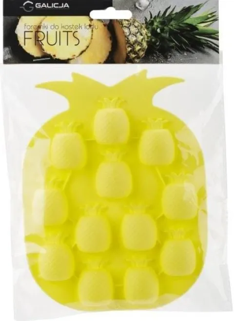 Foremka elastyczna FRUITS ANANAS do kostek lodu na 12 kostek lodu ananas żółty