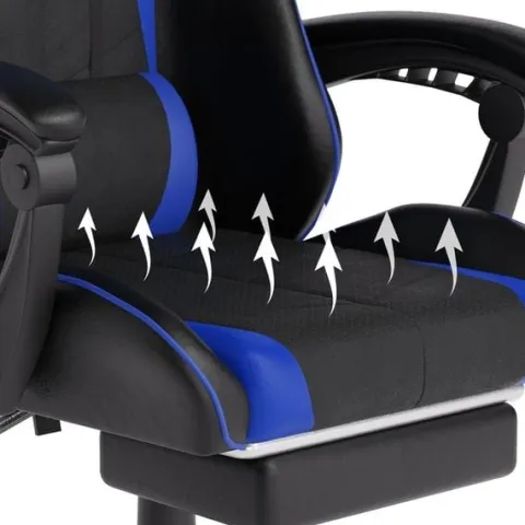 FOTEL GAMINGOWY CYBER CHAIRS X-POWER BLUE - BIUROWY Z MASAŻEM I PODNÓŻKIEM