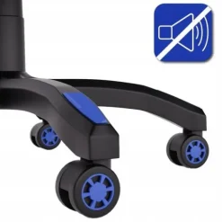 FOTEL GAMINGOWY CYBER CHAIRS X-POWER BLUE - BIUROWY Z MASAŻEM I PODNÓŻKIEM