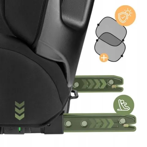 Fotelik Samochodowy 15-36Kg Isofix Tulano I-Size Czarny Poddupnik 100-150Cm