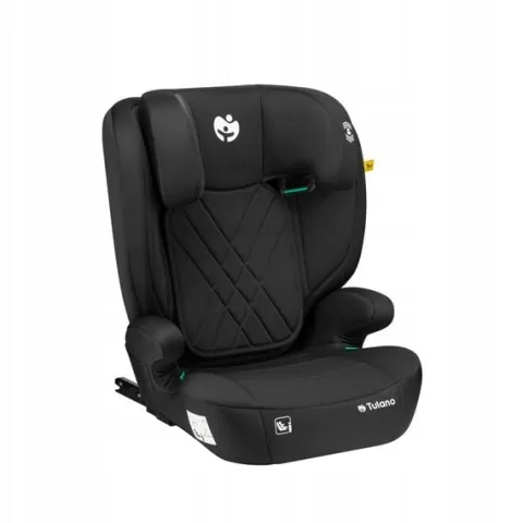 Fotelik Samochodowy 15-36Kg Isofix Tulano I-Size Czarny Poddupnik 100-150Cm