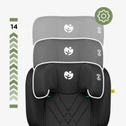 Fotelik Samochodowy 15-36Kg Isofix Tulano I-Size Czarny Poddupnik 100-150Cm