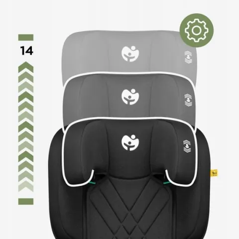 Fotelik Samochodowy 15-36Kg Isofix Tulano I-Size Czarny Poddupnik 100-150Cm