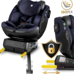 Fotelik samochodowy Nukido Aero Line czarno-granatowy 0-36 kg ISOFIX