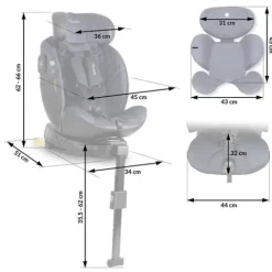 Fotelik samochodowy Nukido Aero Line czarno-granatowy 0-36 kg ISOFIX
