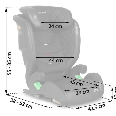 Fotelik samochodowy Nukido Louis czarno-granatowy 15-36 kg ISOFIX