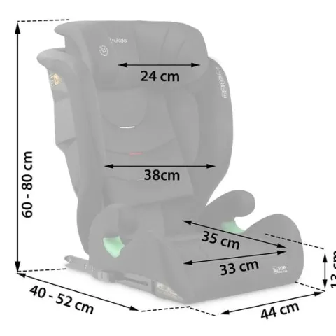 Fotelik samochodowy Nukido Louis Soft czarny 15-36 kg ISOFIX