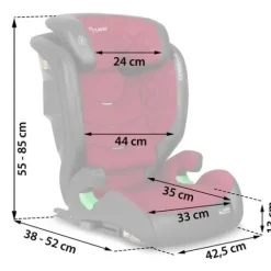 Fotelik samochodowy Nukido Louis czarno-czerwony 15-36 kg ISOFIX