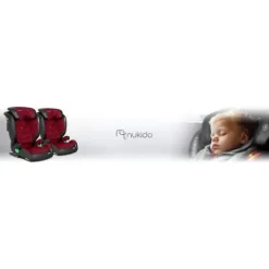 Fotelik samochodowy Nukido Louis czarno-czerwony 15-36 kg ISOFIX