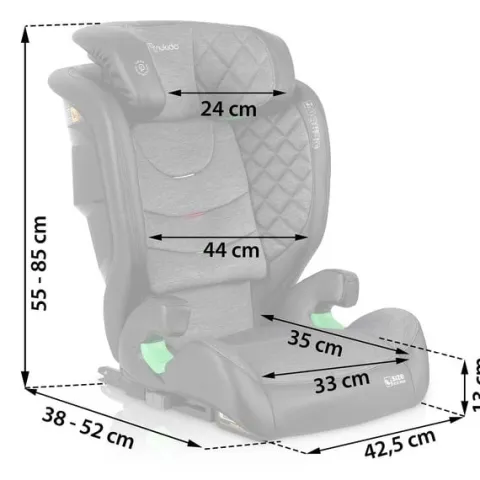 Fotelik samochodowy Nukido Louis czarno-szary 15-36 kg ISOFIX