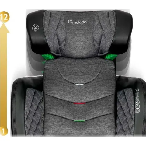 Fotelik samochodowy Nukido Louis czarno-szary 15-36 kg ISOFIX